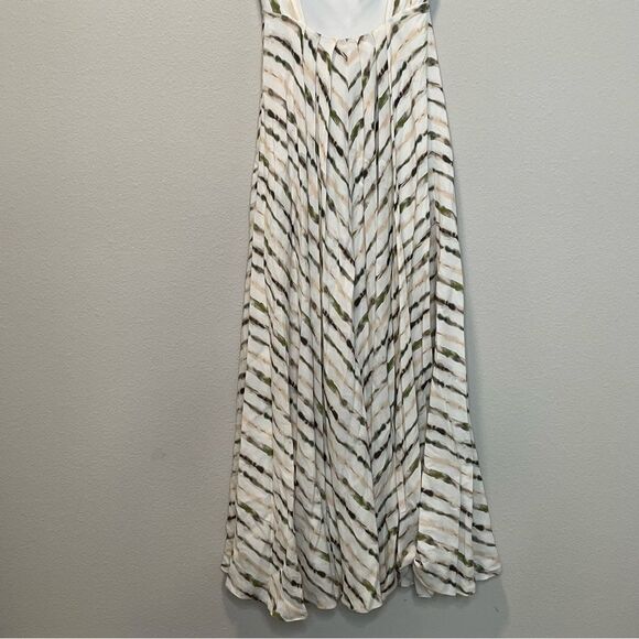 NWT Fame & Partners The Ori Dress Lightweight Crepe Linear Tie Dye Ivory Size 2 - Picture 5 of 7